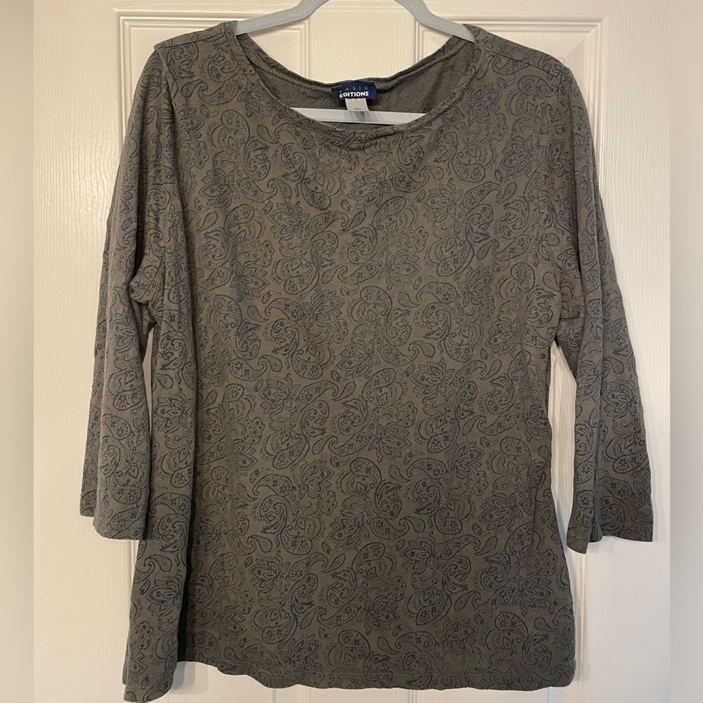 Basic Editions Green Fitted Blouse